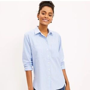 LOFT Women’s Blue Striped Tailored Tunic